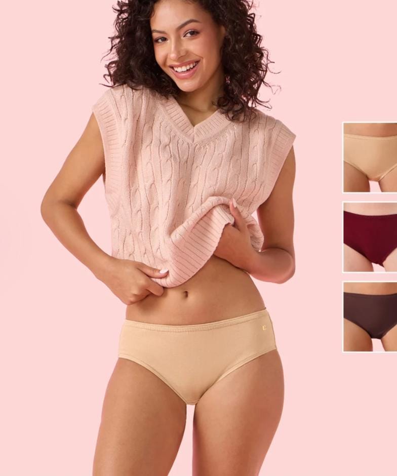Cotton Hipster Panties, Pack of 3 – Enamor CH09 – pack view 1