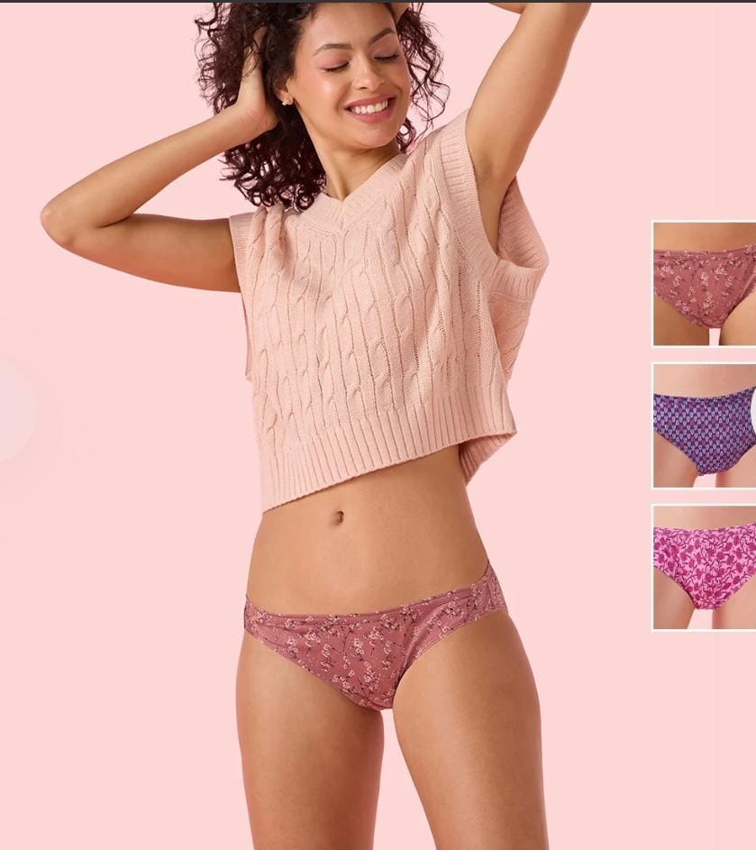 Printed Cotton Hipster Panties, Pack of 3 – Enamor CH09 – pack view 1