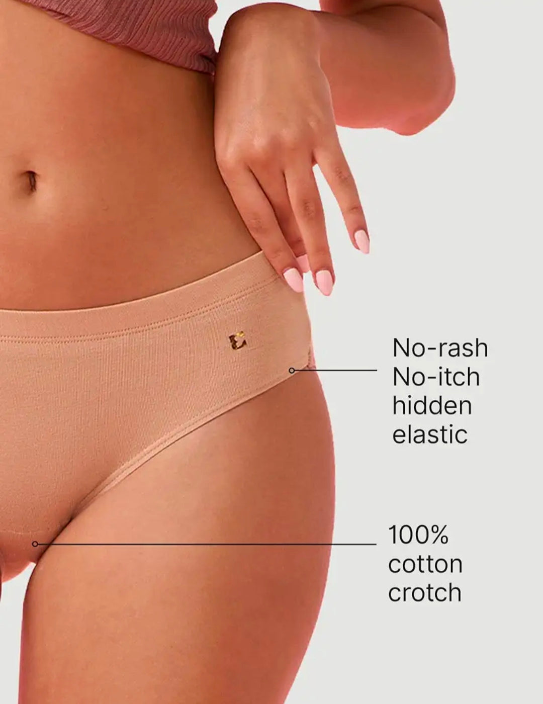 Solid Cotton Hipster Panties – Enamor CR17 – pack view 3