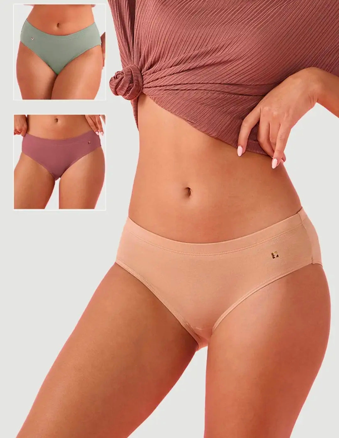 Solid Cotton Hipster Panties – Enamor CR17 – pack view 7