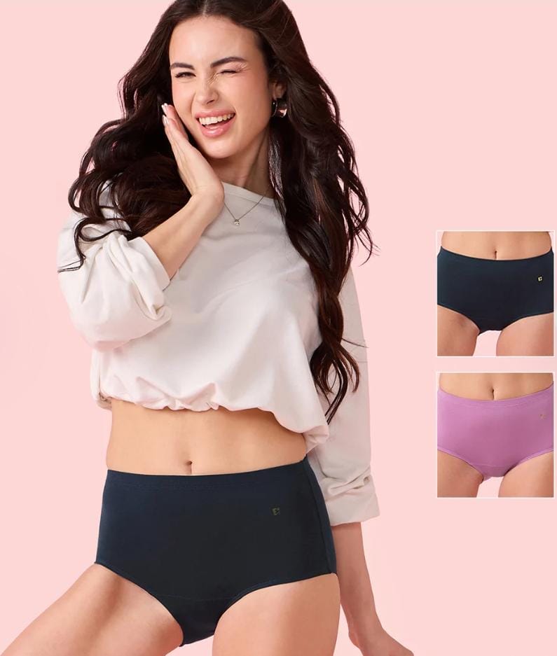 High-Rise Cotton Hip Brief, Pack of 2 – Enamor CW17 – pack view 1