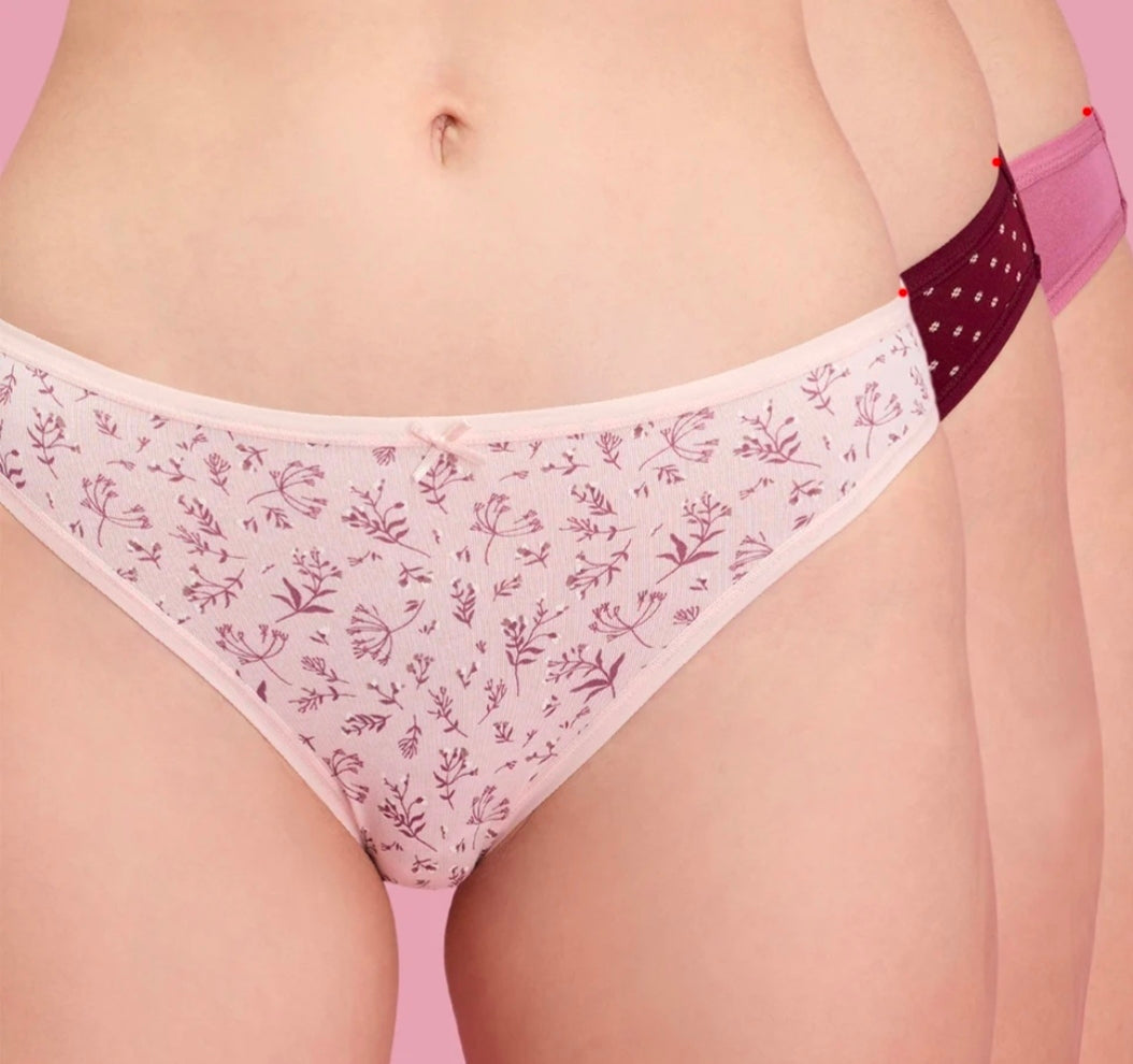 Low-Rise Cotton Bikini Panties, Pack of 3 – Nykd NYP030 – pack view 4